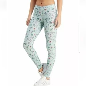 ADIDAS green floral LOVE REVOLUTION leggings pants